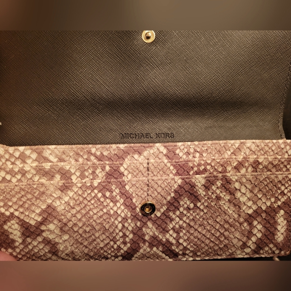 Michael Kors ~ Python Embossed Flat Slim Leather … - image 6